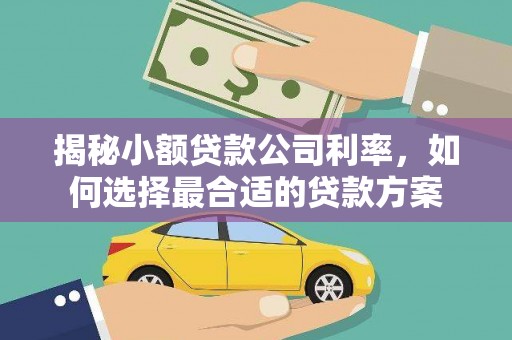 牙克石揭秘小额贷款公司利率，如何选择最合适的贷款方案